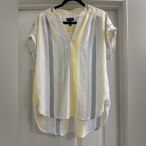 Women’s Jones New York Striped V-Neck Blouse Top Size M